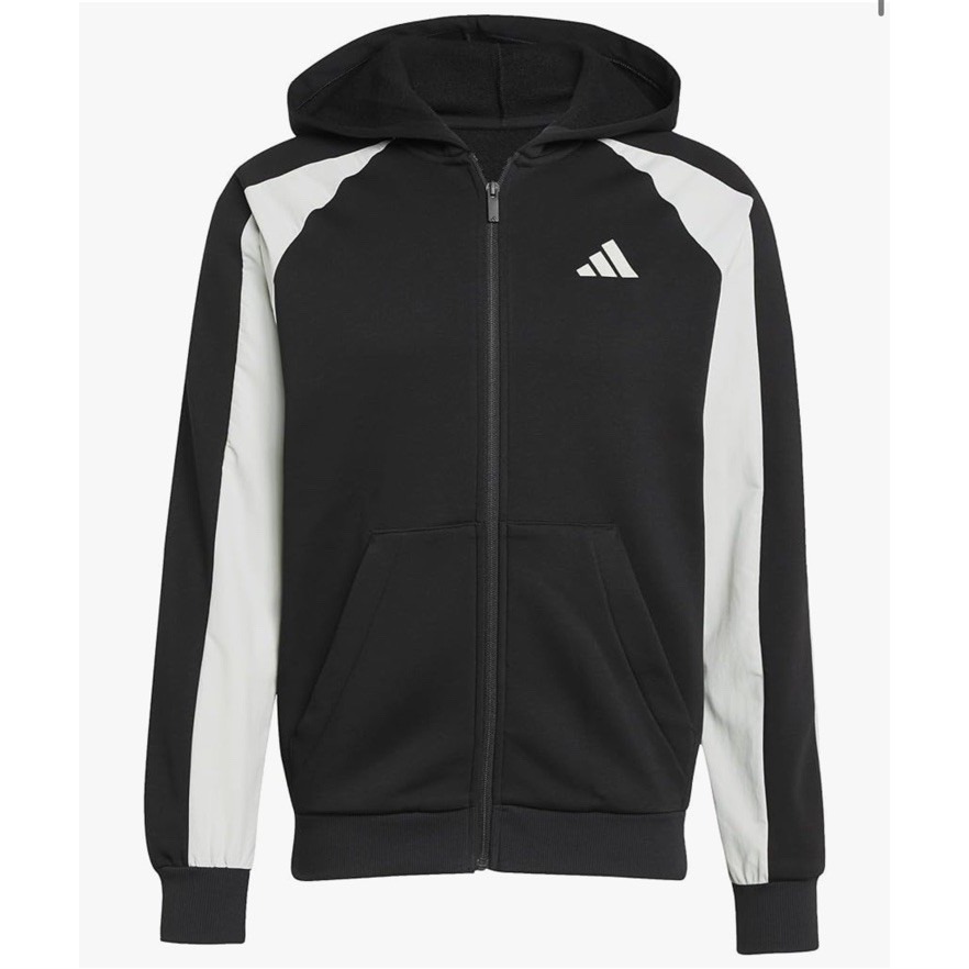 Adidas Essentials Gray/Black Color Block Zip Sweatshirt Men's Small Nwt $70